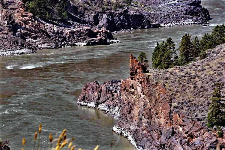 river and mtns scene